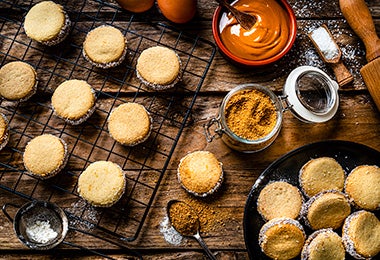 Alfajores con ralladura de coco.