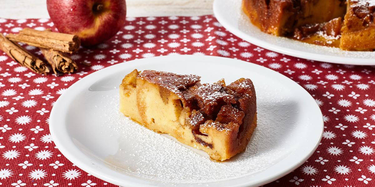Delicioso y fácil Budín de manzana y canela