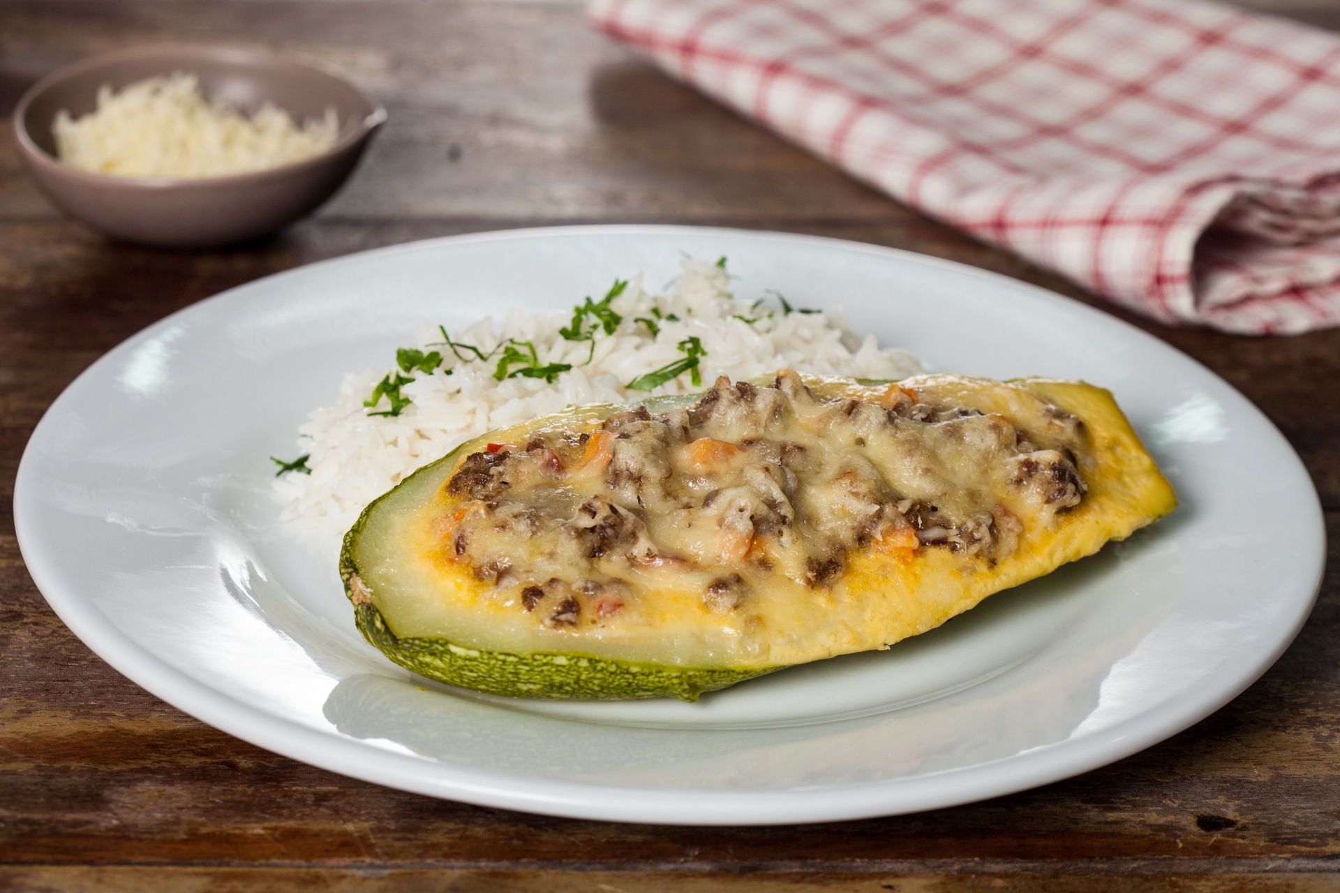 Zucchini relleno con carne