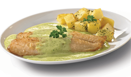 Receta de pescado con crema de leche y cilantro