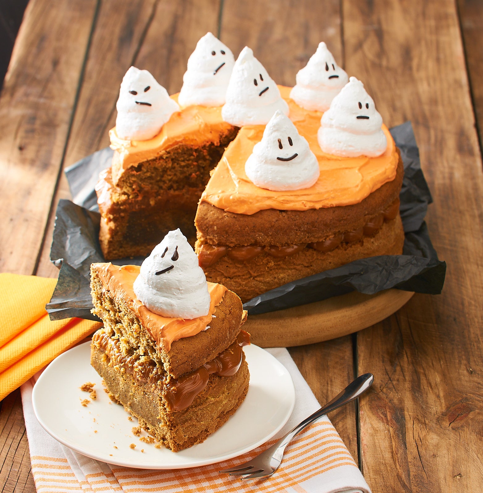 Torta halloween de Zanahoria con Fantasmas