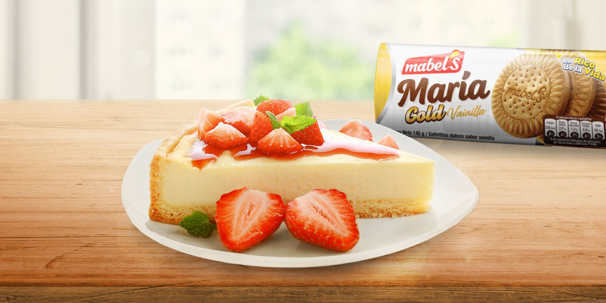 Cheesecake de frutilla con María Gold