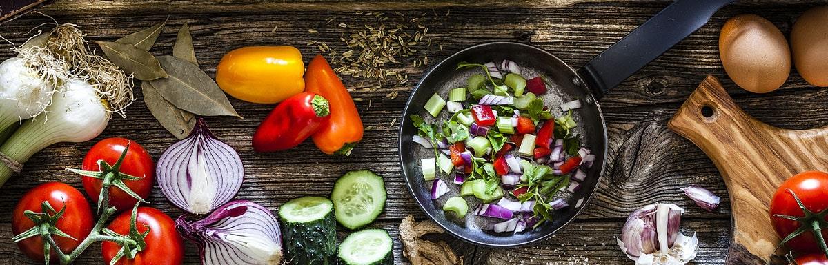 Mesa con variedad de vegetales