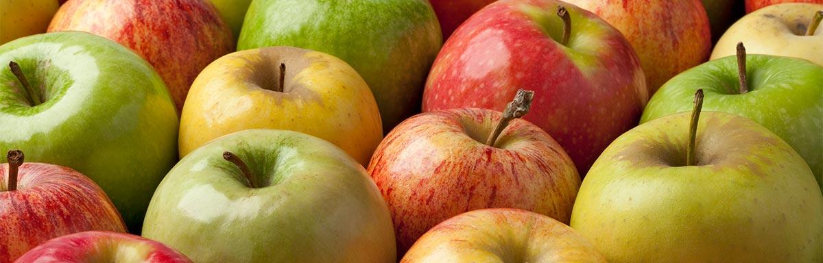 Manzana verde y roja