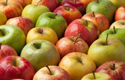 Manzana verde y roja
