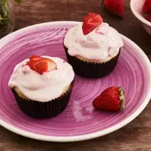 Cupcake de fresas con leche condensada