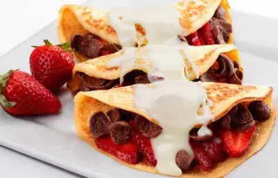 Panqueques de avena y fresas Panqueques de avena y fresas