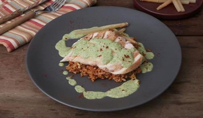 Pollo en crema de brócoli