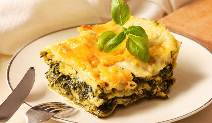 Lasaña de vegetales y pollo