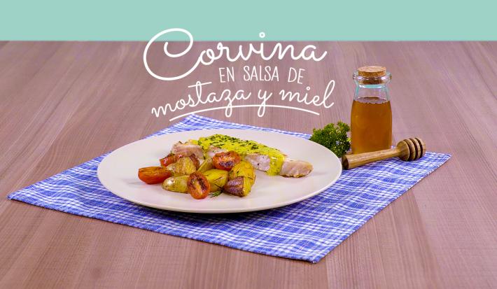 Corvina en salsa de mostaza Corvina en salsa de mostaza